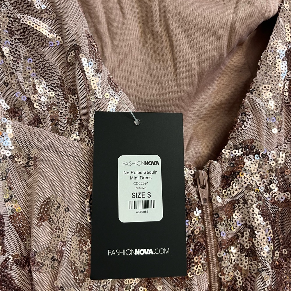 Fashion nova women’s No Rules Sequin Mini Dress -  color Mauve - Picture 10 of 14